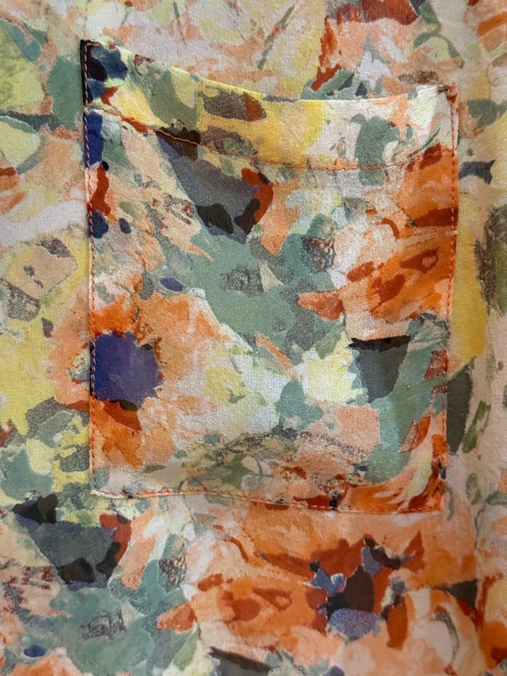 ORVIS Long Sleeve blouse  Multi-color Floral Print Pattern Medium - Picture 9 of 13